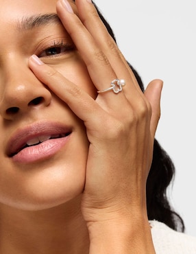Anillo circular Tous Tous New Silueta Oso P 925 de plata perla brillante