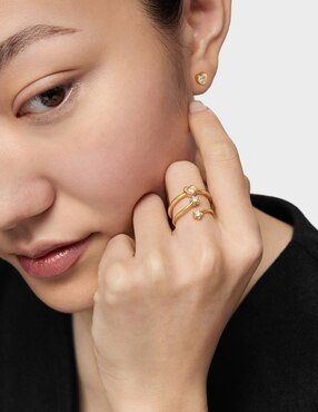 Anillo de flor Tous Tous Lili Motives Lgd 14 k de oro diamante brillante