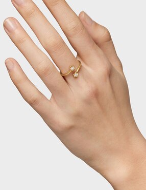 Anillo de flor Tous Tous Lili Motives Lgd 14 k de oro diamante brillante