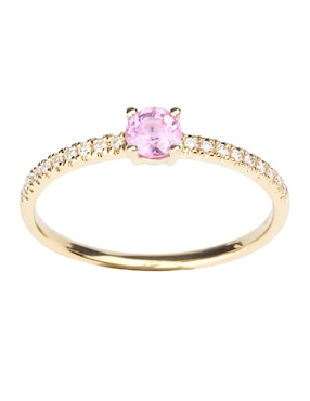 Anillo Riccardo Orsato zafiro rosa con acabado baño de oro 14 k
