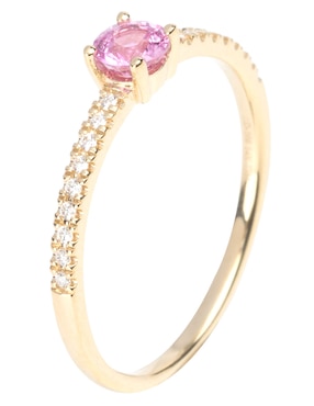 Anillo Riccardo Orsato zafiro rosa con acabado baño de oro 14 k