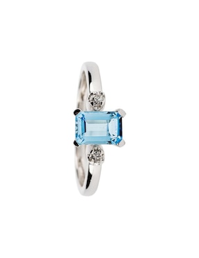 Anillo Lucie 14 k de oro topacio y diamante troquelado
