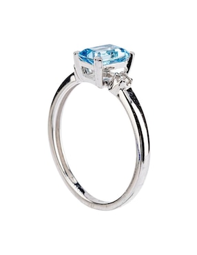 Anillo Lucie 14 k de oro topacio y diamante troquelado