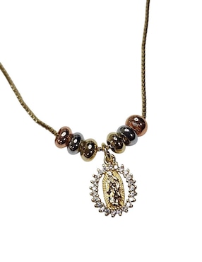 Collar con dije Virgen de Guadalupe Limerence By Claudia Herrera de oro laminado 14 K