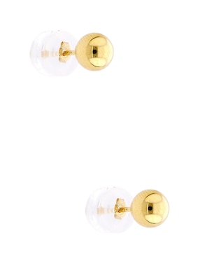 Aretes cortos de esfera Lusso con acabado pulido