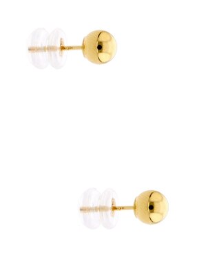 Aretes cortos de esfera Lusso con acabado pulido