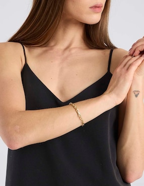 Pulsera Lusso de oro 14 K con acabado baño de oro
