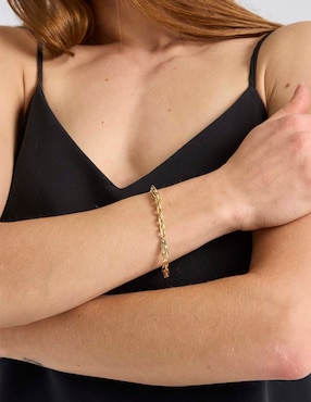 Pulsera Lusso de oro 14 K con acabado baño de oro