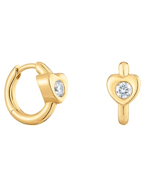 Huggies de corazón Tous Lili Motives Lgd  de oro amarillo 14 k con acabado brillante