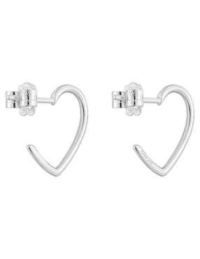 Aros de corazón Tous New silueta de plata p 925 con acabado brillante