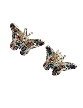 Aretes cortos de mariposa Limerence By Claudia Herrera Insectos de plata p 925 con acabado brillante zirconia