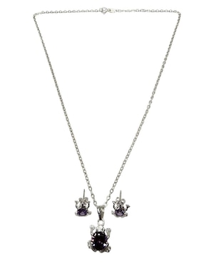 Aretes y collar de rana Limerence By Claudia Herrera Anfibios de plata P925 zirconia