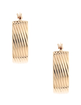 Arracadas Del Pia de oro amarillo 14 K con acabado liso