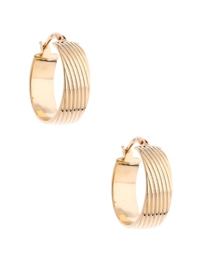 Arracadas Del Pia de oro amarillo 14 K con acabado liso
