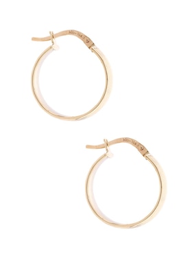 Arracadas Del Pia de oro amarillo 14 K con acabado liso