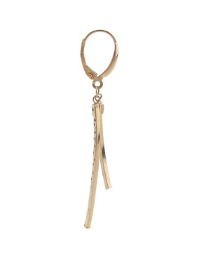 Aretes largos Del Pia de oro amarillo 14 K con acabado pulido