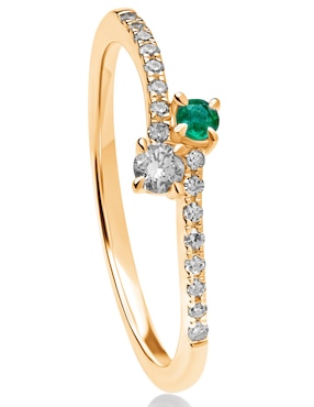 Anillo Jayda 14 k de oro amarillo esmeralda pulido