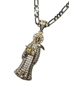 Collar con dije de santa muerte Limerence By Claudia Herrera Devoción de oro laminado 14 K