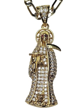 Collar con dije de santa muerte Limerence By Claudia Herrera Devoción de oro laminado 14 K