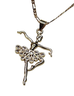 Collar con dije de niña Limerence By Claudia Herrera Ballet de oro laminado 14 K