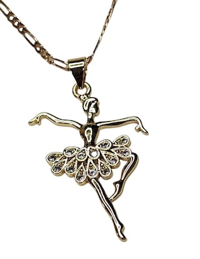 Collar con dije de niña Limerence By Claudia Herrera Ballet de oro laminado 14 K