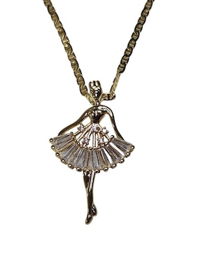 Collar con dije de niña Limerence By Claudia Herrera Ballet de oro laminado 14 K