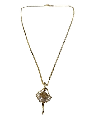 Collar con dije de niña Limerence By Claudia Herrera Ballet de oro laminado 14 K