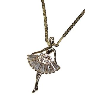Collar con dije de niña Limerence By Claudia Herrera Ballet de oro laminado 14 K