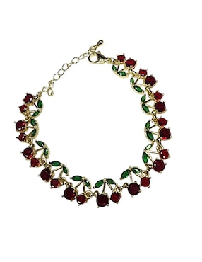 Pulsera Limerence by Claudia Herrera de oro laminado 14 k Cerezas