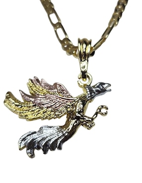 Collar con dije de gallo Limerence By Claudia Herrera Peles de oro laminado 14 K