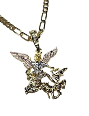 Collar con dije Limerence By Claudia Herrera San Miguel Arcangel de oro laminado 14 K