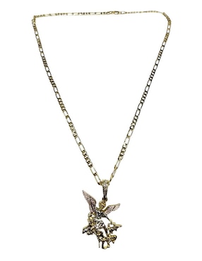 Collar con dije Limerence By Claudia Herrera San Miguel Arcangel de oro laminado 14 K