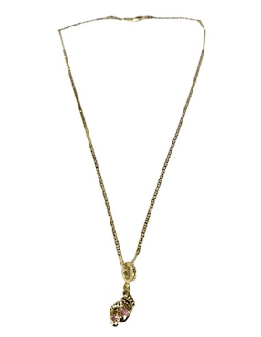 Collar con dije de huella Limerence By Claudia Herrera Pies Rosas de oro laminado 14 K