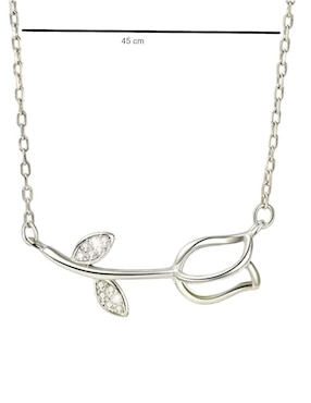 Aretes y collar de flor Lab.g de plata P 925