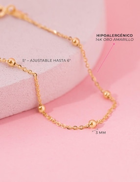 Pulsera In Season Jewelry de oro 14 k con acabado brillante