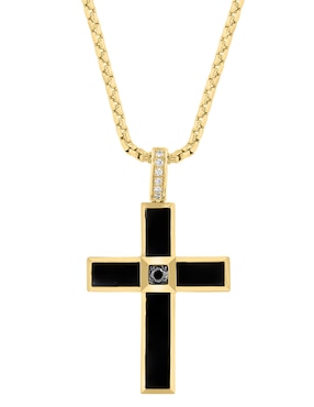 Collar con dije de cruz Effy de oro amarillo 14 K