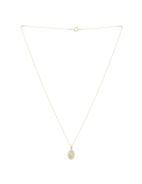 Collar Virgen de Guadalupe ovalado D Cadena de oro 14 K