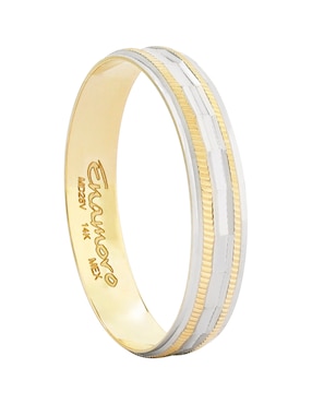 Argolla de oro amarillo 14 k D Cadena