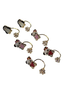 Set de aretes de oso Limerence By Claudia Herrera Corazones 14 k con acabado chapa de oro zirconia