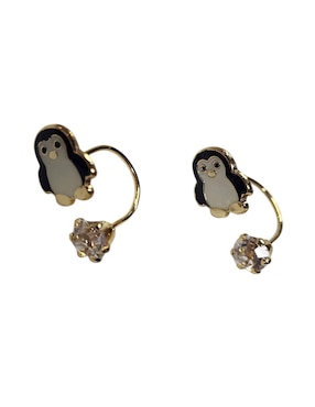 Set de aretes de oso Limerence By Claudia Herrera Corazones 14 k con acabado chapa de oro zirconia