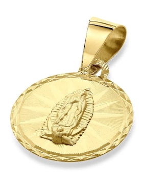 Medalla circular Joyerías Bizzarro virgen de guadalupe de oro amarillo 14 K