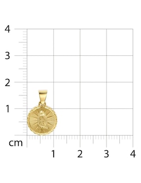 Medalla circular Joyerías Bizzarro virgen de guadalupe de oro amarillo 14 K