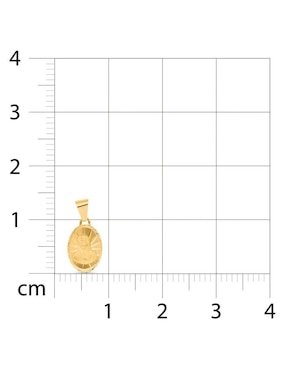 Medalla ovalada Joyerías Bizzarro virgen de guadalupe de oro amarillo 14 K