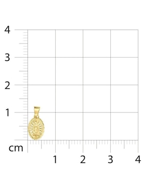 Medalla ovalada Joyerías Bizzarro virgen de guadalupe de oro amarillo 14 K