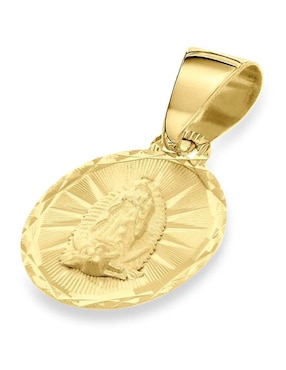 Medalla ovalada Joyerías Bizzarro virgen de guadalupe de oro amarillo 14 K