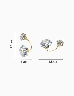 Broqueles Mardia de oro 10 k con acabado pavé zirconia