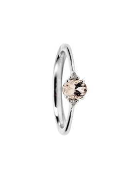 Anillo Lucie 14 k de oro morganita troquelado