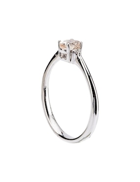 Anillo Lucie 14 k de oro morganita troquelado