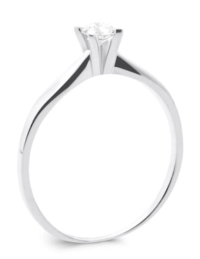 Solitario de oro blanco 14 k Joyerías Bizzarro diamante