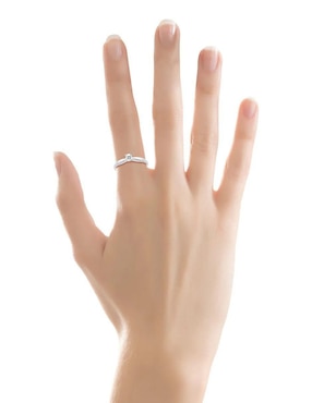 Solitario de oro blanco 14 k Joyerías Bizzarro diamante